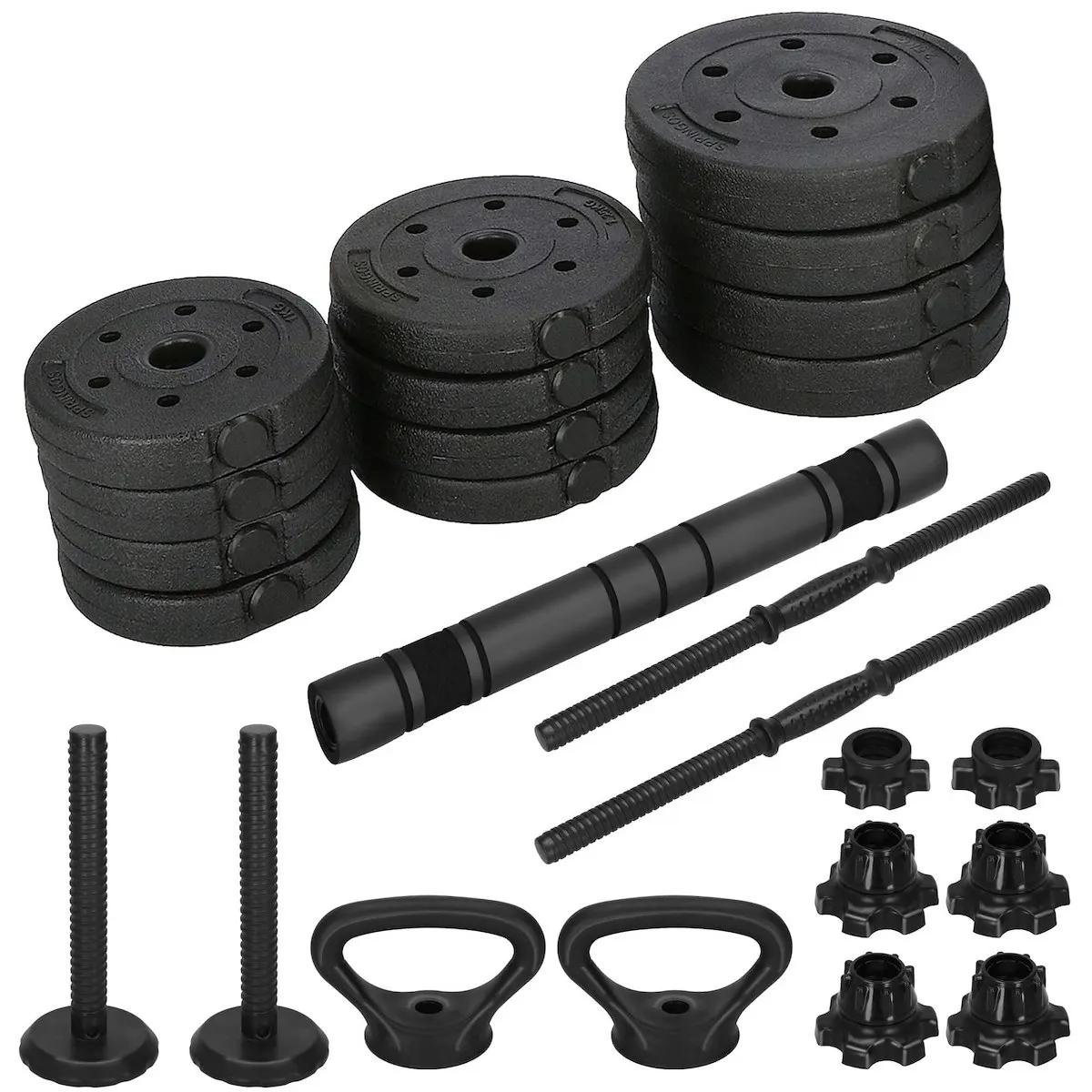 Dumbbells, Griffin + bituminous exercises kettle, 20 kg adjustable set